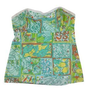 Lilly Pulitzer Merianne Just Add Lemons Sleeveless Tube Top Babydoll 10 Y2K FLAW